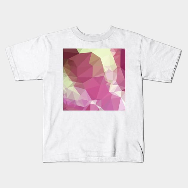 Light Thulian Pink Abstract Low Polygon Background Kids T-Shirt by retrovectors